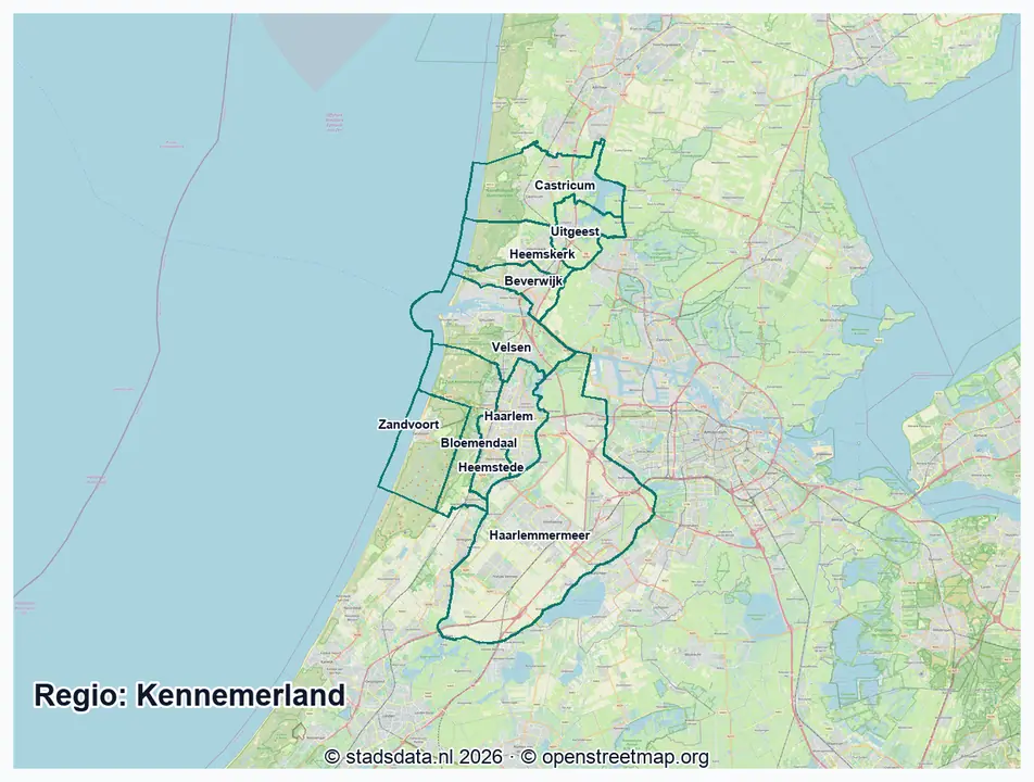 Kaart Kennemerland